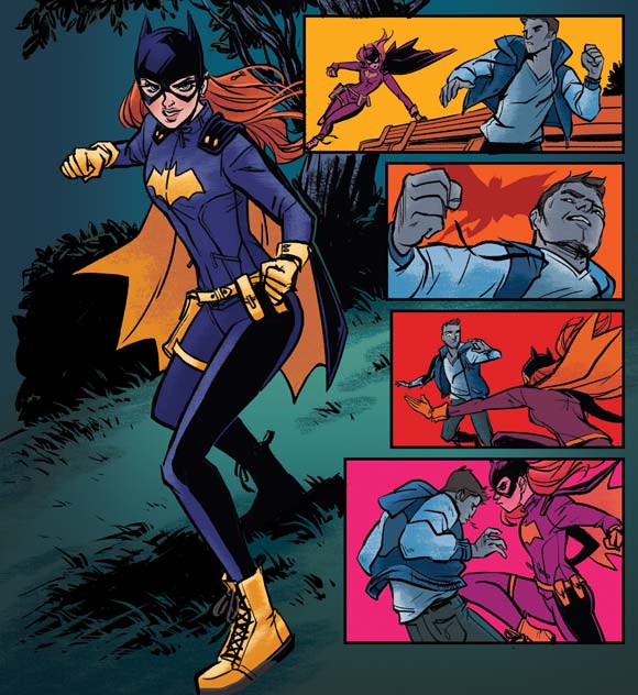 Batgirl i aktion, tecknad av Babs Tarr